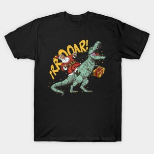 Santa an T-Rex T-Shirt